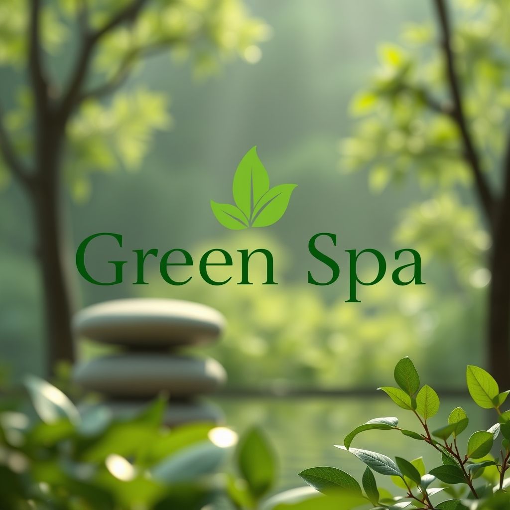 โลโก้สปาสีเขียวทันสมัย